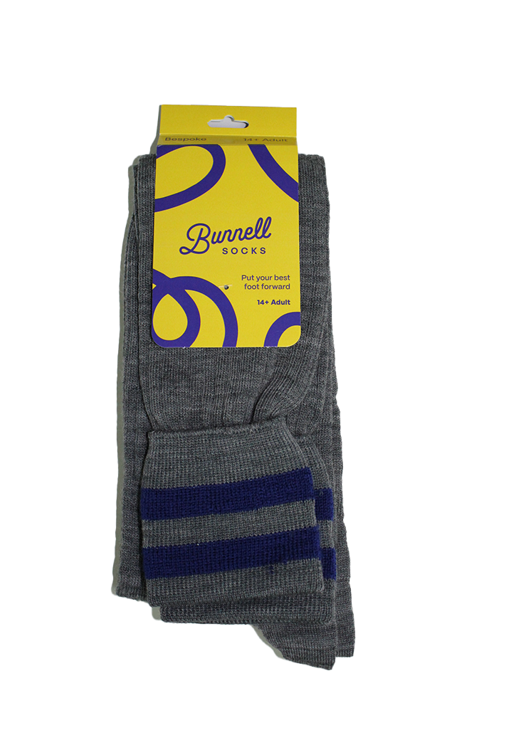Dannevirke High School Boys Sock Light Grey/Royal